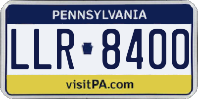 PA license plate LLR8400