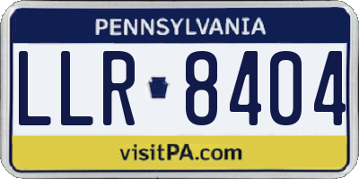 PA license plate LLR8404