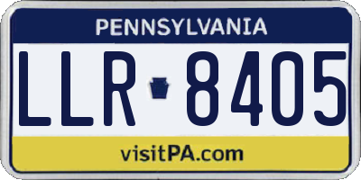 PA license plate LLR8405