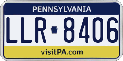 PA license plate LLR8406