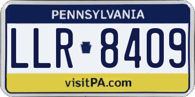 PA license plate LLR8409