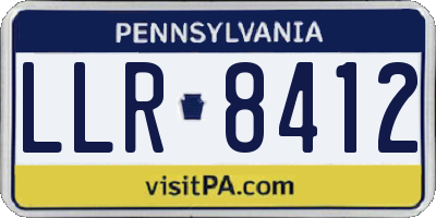 PA license plate LLR8412