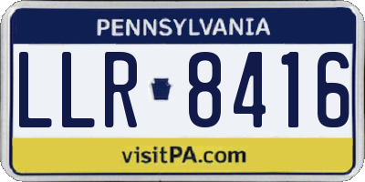 PA license plate LLR8416