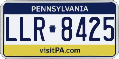 PA license plate LLR8425