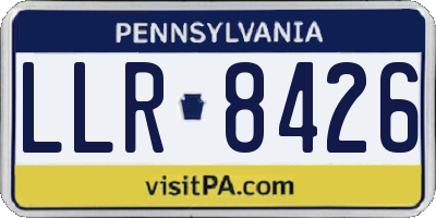 PA license plate LLR8426