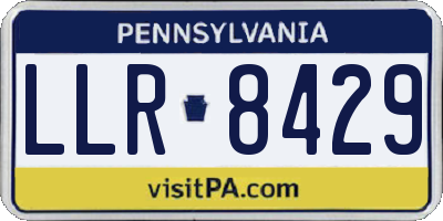 PA license plate LLR8429