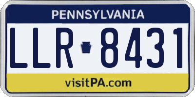 PA license plate LLR8431