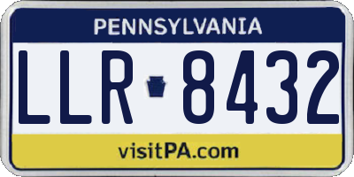 PA license plate LLR8432