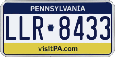 PA license plate LLR8433