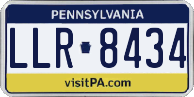 PA license plate LLR8434