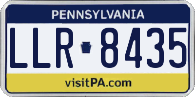 PA license plate LLR8435