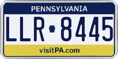 PA license plate LLR8445