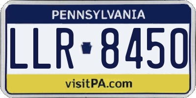 PA license plate LLR8450