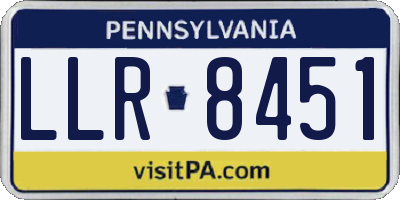 PA license plate LLR8451