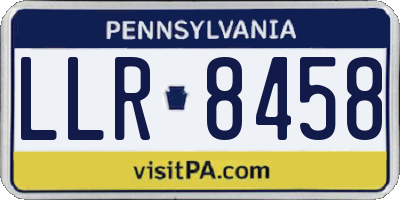 PA license plate LLR8458