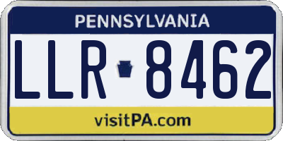 PA license plate LLR8462