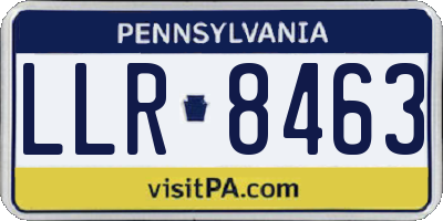 PA license plate LLR8463