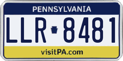 PA license plate LLR8481