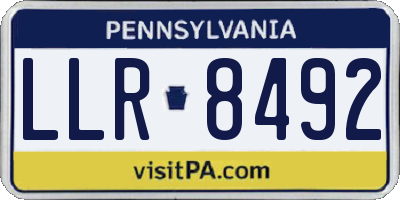 PA license plate LLR8492