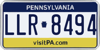 PA license plate LLR8494