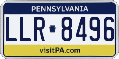 PA license plate LLR8496