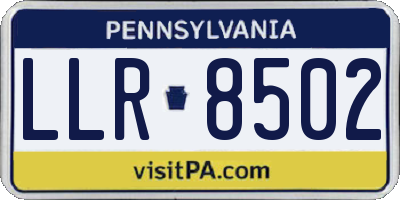 PA license plate LLR8502