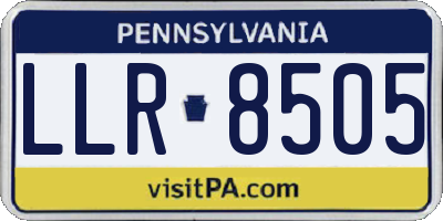 PA license plate LLR8505