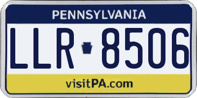 PA license plate LLR8506