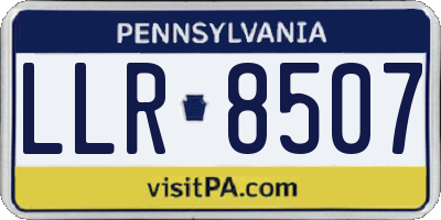 PA license plate LLR8507