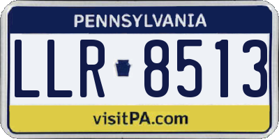 PA license plate LLR8513