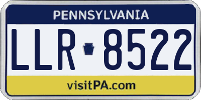 PA license plate LLR8522
