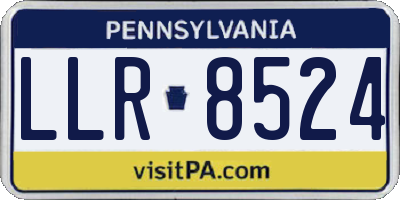 PA license plate LLR8524