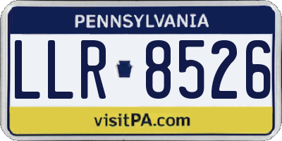 PA license plate LLR8526