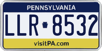 PA license plate LLR8532