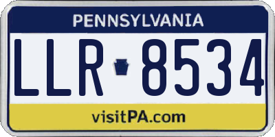 PA license plate LLR8534