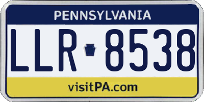 PA license plate LLR8538