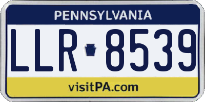 PA license plate LLR8539