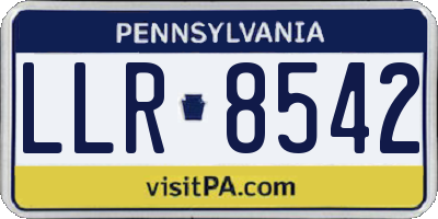 PA license plate LLR8542