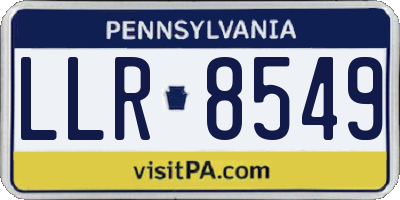 PA license plate LLR8549