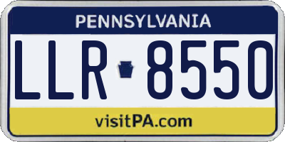 PA license plate LLR8550