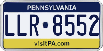 PA license plate LLR8552