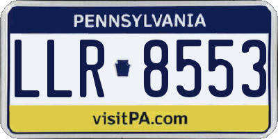 PA license plate LLR8553