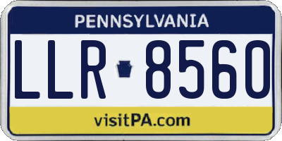 PA license plate LLR8560