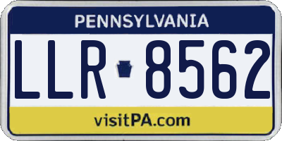 PA license plate LLR8562