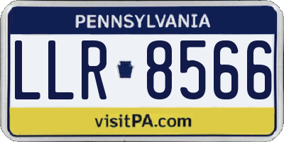 PA license plate LLR8566