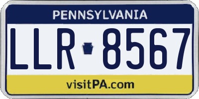 PA license plate LLR8567