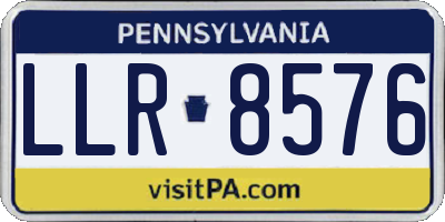 PA license plate LLR8576