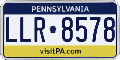 PA license plate LLR8578