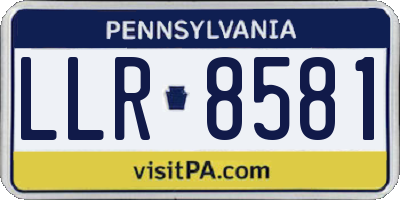 PA license plate LLR8581