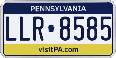 PA license plate LLR8585